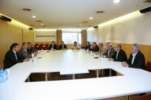Felip Puig durante la reunión con representantes de la Confederación de Transportes de Catalunya