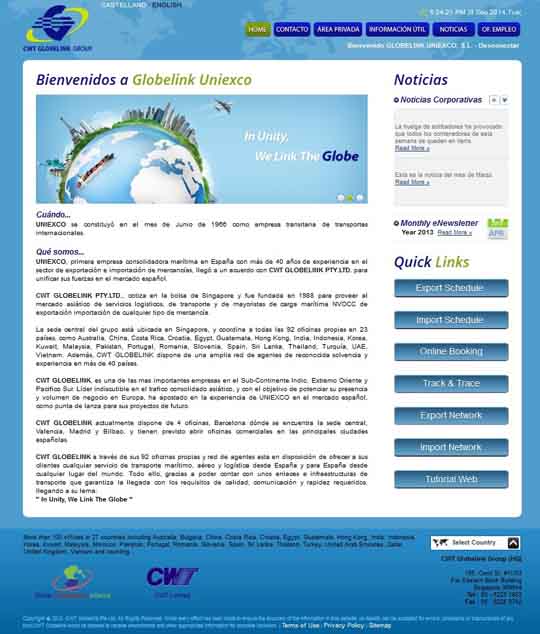 PAGINA WEB GLOBELINK UNIEXCO 2014